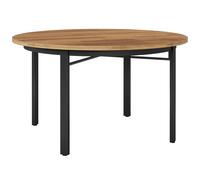 Tribesigns Round Dining Table for 4-6 People, 118.5cm Kitchen Furniture Dining Room Table with Solid Metal Legs, Circle Dining Table for Dining Room, Kitchen (Chairs not included)