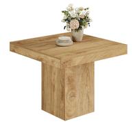 Tribesigns Square Dining Table for 4, 100 cm Farmhouse Small Kitchen Dinner Table with Sturdy Pedestal Base