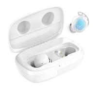 Tribit Wireless Earbuds, Bluetooth Headphones, Bluetooth 5.2 Touch Control Headphones with Mic Earphone Call Noise Reduction, Deep Bass IPX8 Waterproof, Work Music Call, White