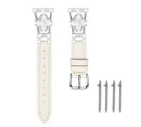 Triblanc Lucky Four-Leaf Clover Leather Strap 18mm 20mm 22mm Women Slim Thin Straps Dressy Diamond Band