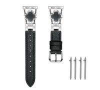 Triblanc Lucky Four-Leaf Clover Leather Strap 18mm 20mm 22mm Women Slim Thin Straps Dressy Diamond Band