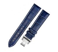 Triblanc Quick Release Leather Watch Straps with Deployment Buckle Clasp,18mm 20mm 22mm 24mm,Replacement Black Brown Blue Bands for Men Women