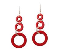 Trible Round Circle Dangle Earrings for Women Lightweight Wooden Geomentric Tassel Drop Dangling Hypoallergenic Retro Punk Bling Christmas Holiday Y2K Party 70s 80s 90s Jewelry Gifts, Long, Wood, No
