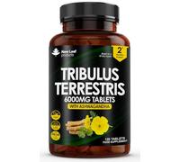 Tribulus Terrestris 6000mg High Strength Tablets Enriched with Ashwagandha - 95% Sapopins - 120 Tribulus Terrestris Tablets Made in The UK by New Leaf