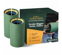 Tribus - 3-in-1 Thick Grips for Dumbbells And Barbells, 2.05", 2.44" & 2.87" - Thick Dumbbell Grips, Extreme Arm & Forearm Builder Grip Strength, Barbell Grip for Weight Lifting.