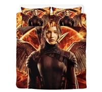 Tribute by Hunger Pattern Bed Linen, 135 x 200, Katniss Everdeen Children's Bed Linen Sets, Hypoallergenic Microfibre with Zip Duvet Cover + 2 Pillowcases (Everdeen Katniss)