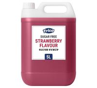 TRICA Sugar Free Strawberry Slush Syrup 5L - Concentrated Strawberry Flavour Snow Cone Syrup for Slush Machines, 6:1 Dilution Ratio, 5 Litres