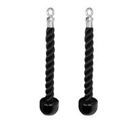 Triceps Rope Pull down Attachment Single Grip 2 Pcs | Tpr and Nylon Build, Oversized End Stoppers, Black Finish, for Ab Machine and Cable Crossover