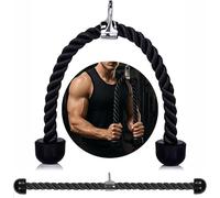 Triceps Rope Twisted Pull Down Rope with Non-Slip Handles gym rope attachment cable machine fitness rope for strength training- Lats, Biceps, Triceps, Gym or Home