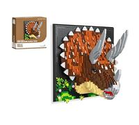 Triceratops 3D Wall Art Mini Building Blocks Set, 2170PCS Prehistoric Dinosaur Model for Adults & Teens, Ainmal Micro Bricks Kit, 2IN1 Wall & Desktop Decor, Great Hobby Gift for Dinosaur Lovers