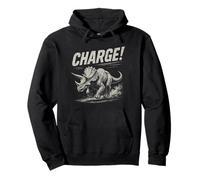 Triceratops Dinosaur - Built to Charge Engineered for Battle Pullover Hoodie
