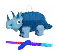 Triceratops Dinosaur Piñata set (48cm x 29cm) -Includes buster and Blindfold - Fill with your own Toys