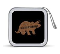 Triceratops Dinosaur Portable CD Case Holder 48 Capacity Travel DVD Storage Boxs Wallet Bag