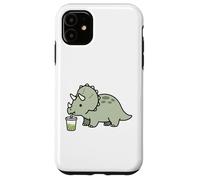 Triceratops Drinking Boba Milk Tea Case for iPhone 11