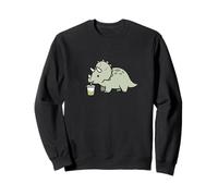 Triceratops Drinking Boba Milk Tea Sweatshirt