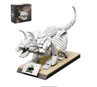 Triceratops Fossil Mini Building Set, 356PCS Natural History Museum Animal Model Toys, Dinosaur Fossils Micro Bricks Kit, STEM Discovery Gifts for Kids Adults