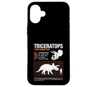 Triceratops Funny Size Chart Dinosaur Case for iPhone 16 Plus
