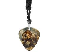 Triceratops in The Forests Fashion Guitar Picks Necklace Music Jewellery Personalized Pendant