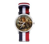 Triceratops in The Forests Fashion Watches Men Women Wrist Watch Outdoor Sports