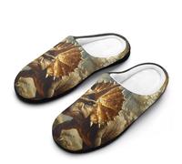 Triceratops in The Forests Mens Slipper Slip On Winter Warm House Slippers Shoes Indoor Outdoor