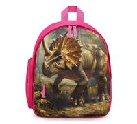 Triceratops in The Forests Small Backpack Cute Mini Shoulder Bag 12.6 × 9.4 × 5.9 Inches Daypack