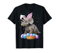 Triceratops Instrument Dino Rabbit Eggs Bunny Ears Cute T-Shirt