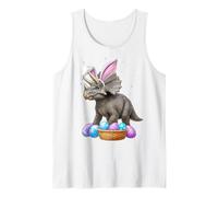 Triceratops Instrument Dino Rabbit Eggs Bunny Ears Cute Tank Top