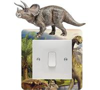Triceratops Jurassic Dinosaur Light Switch Surround Art Vinyl Wall Stickers Children's Bedroom