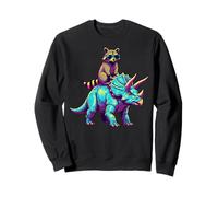 Triceratops Raccoon Dinosaur Chaos Sweatshirt