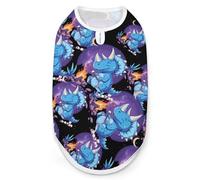Triceratops Roasted Marshmallows Print Pet Clothes T Shirt Pets Clothing Vests Tee Tops Dogs Costume Coat For Dog Cat 2XL