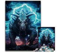 Triceratops Surrounded by Storm Jigsaw Puzzles for Adults 1000 Piece Puzzles for Adults Family Activity Brain Teaser Home Decor 1000 PCS(38x26cm)