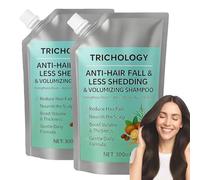 Trichology Anti-Hair Fall & Less Shedding & Volumizing Shampoo, Oil Control and Nourishing Scalp Care Shampoo, Strengthens Roots & Volume, Botanical Formula Adds Thickness & Shine (2pc)