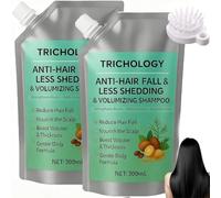 Trichology Anti-Hair Fall & Volumizing Shampoo, Trichology Anti Frizz Shampoo, Oil Control& Scalp Nourishment Shampoos, Organic Hair Care & Supports Fuller, Stronger Hairs, Adds Shine (2pcs)