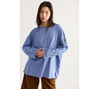 Tricia Fix Bando Applique Long Sleeve Top at Free People in Indigo, Size: Large - female