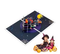 Trick O Treat Halloween Card - 3D Greeting Card, Envelope Included | Frying and Creative Paper with Ghost Design, Halloween Theme Party Accessory, Funny Card with Note