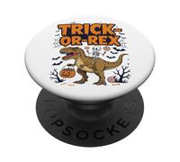 Trick-or-Rex Halloween Dinosaur Skeleton Rider PopSockets Adhesive PopGrip