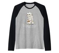 Trick Or Sleep! Funny Lazy Kawaii Sloth Halloween Pun Raglan Baseball Tee