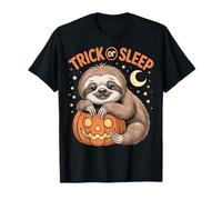 Trick or Sleep Sloth Lazy Animal Ghost Pumpkin Halloween T-Shirt