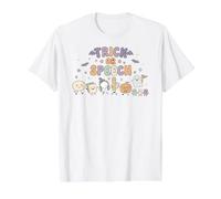 Trick or Speech SLP Halloween Speech Therapy Therapist Squad Value Graphic T-Shirt, Men, White, L