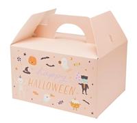 Trick Or Sweet Gift Box 2pk - With Two Cute And Colourful Slogans/designs To Choose From, These Boxes Are Ideal For Gifting Your Halloween Bakes! (Pink - Happy Halloween)
