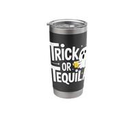 Trick Or Tequila Humorous Drinking Funny Halloween Ghost Stainless Steel Insulated Tumbler