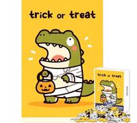 Trick Or Treat Alligator Mummy 1000 Piece Jigsaws for Adults Puzzle Stimulate Active Brain And Mind Gentle Relaxing Fun Activity (38x52cm)