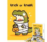 Trick Or Treat Alligator Mummy 1000 Piece Jigsaws for Teenagers Boost Memory Retention Effectively Calming Relaxing Leisure Game (50x75cm)