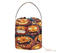 Trick Or Treat and Funny Faces Yarn Storage Crochet Project Bags with Holes Crocheting Bag for Crochet Holder Craft Organizers