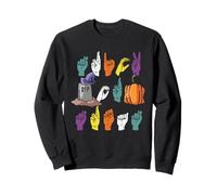 Trick Or Treat ASL Hands American Sign Language Halloween Sweatshirt