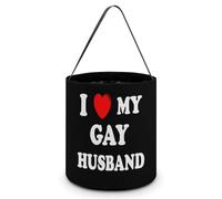 Trick Or Treat Bags I Love My Gay Husband Halloween Candy Bucket | Candy Bags With Handle Tote Bucket For Everyday Favors Carnival Candy Handbag