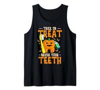 Trick Or Treat Brush Your Teeth Jack O' Lantern Halloween Tank Top
