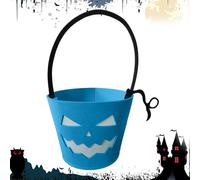 Trick or Treat Bucket - Glow in The Dark Halloween Treating Baskets - Foldable Felt Storage Tote Bags for Toys Goodies Chocolates Party Favor Supplies Party Props