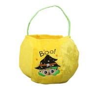 Trick or Treat Bucket, Handheld Candy Bag, Embroidered Halloween Goodie Tote, Lightweight Festival Carry Basket, Holiday Decoration for Cosplay, Adventures, Home, Family, Events