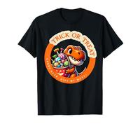 Trick or Treat Candy Roar Dinosaur Halloween Fun T-Shirt
